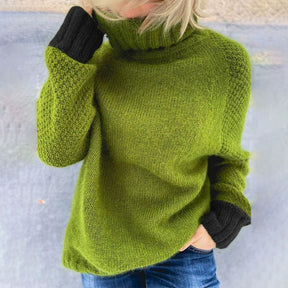 PureWear® - Green print sweater with high neck