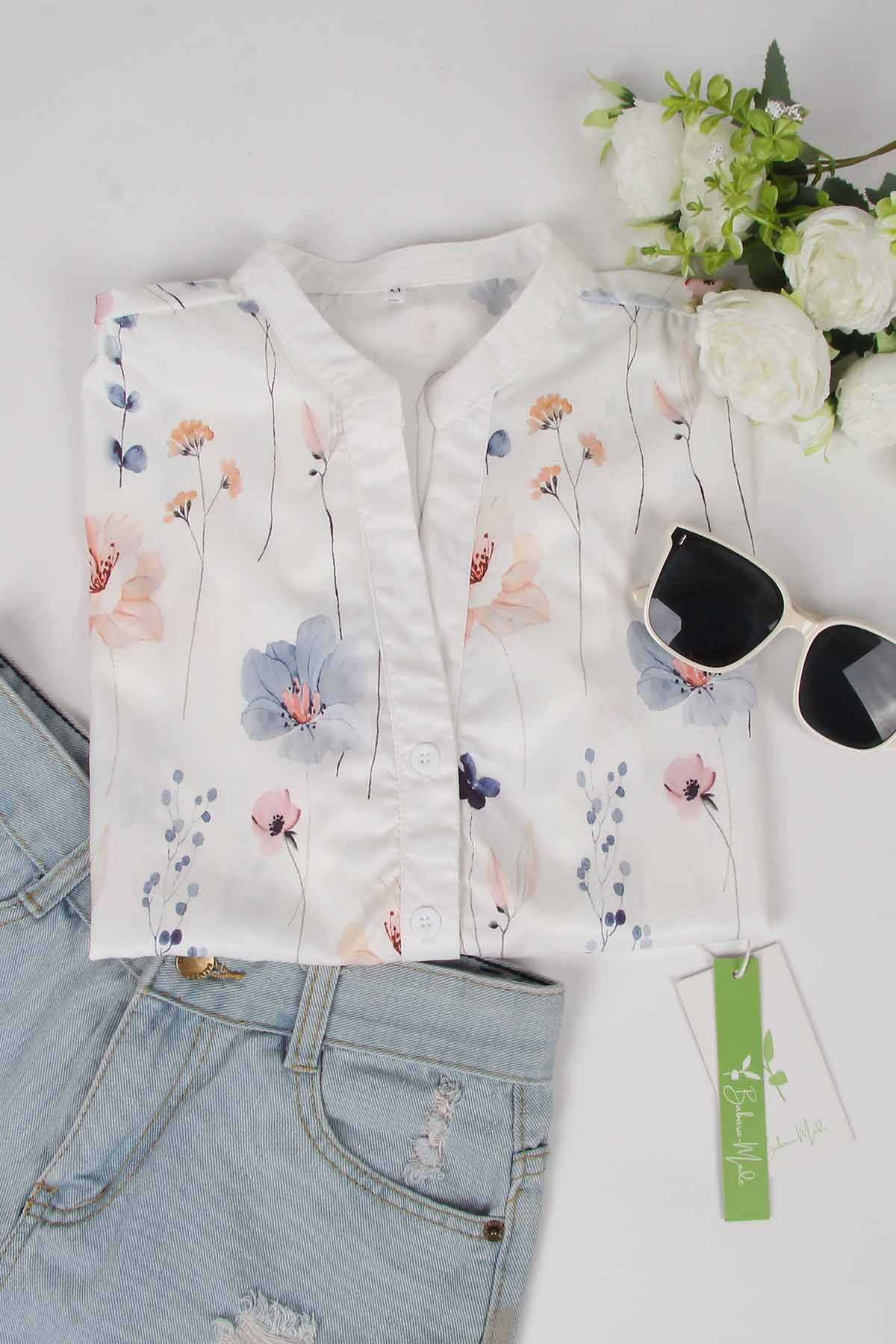 Flower button shirt