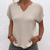 Purewear® - Apricot plain V-neck top