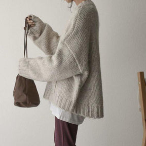 FallStil® - Oversize sweater with ivory pocket front