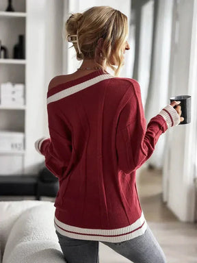 Reverie® - Red printed long sleeve sweater