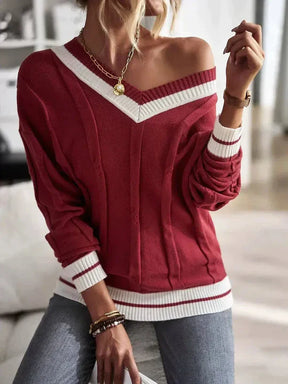 Reverie® - Red printed long sleeve sweater