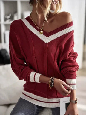 Reverie® - Red printed long sleeve sweater