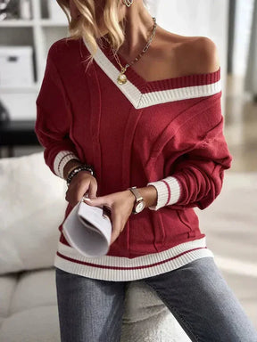 Reverie® - Red printed long sleeve sweater