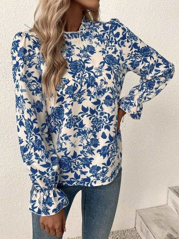 Even&amp;Vil® - Sweet Plant Blue Long Sleeve Top