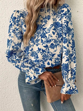 Even&amp;Vil® - Sweet Plant Blue Long Sleeve Top