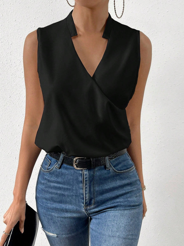 FallStil® - Black sleeveless plain top