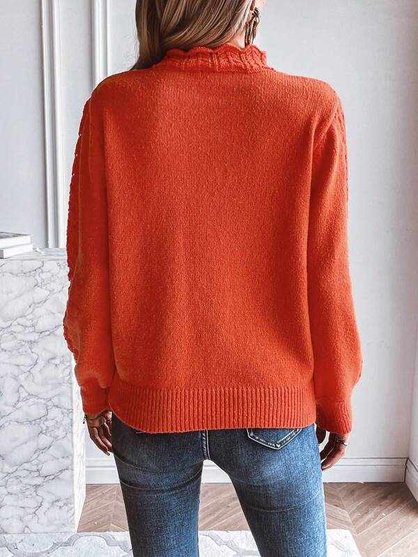 StrickSinn® - Orange plain turtleneck sweater