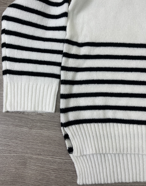 StrickSinn® - Black and white striped sweater