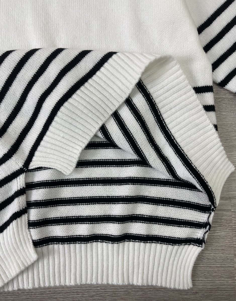 StrickSinn® - Black and white striped sweater