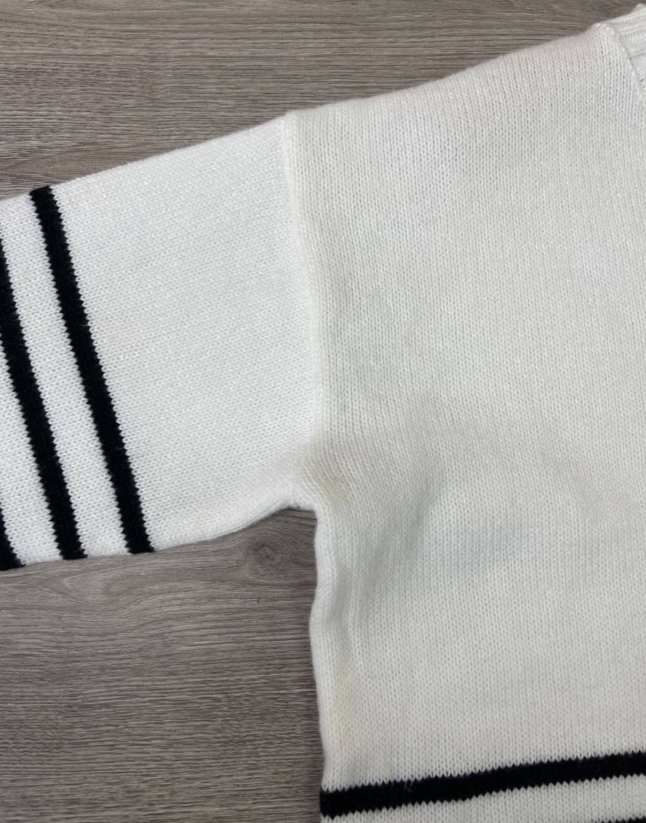 StrickSinn® - Black and white striped sweater