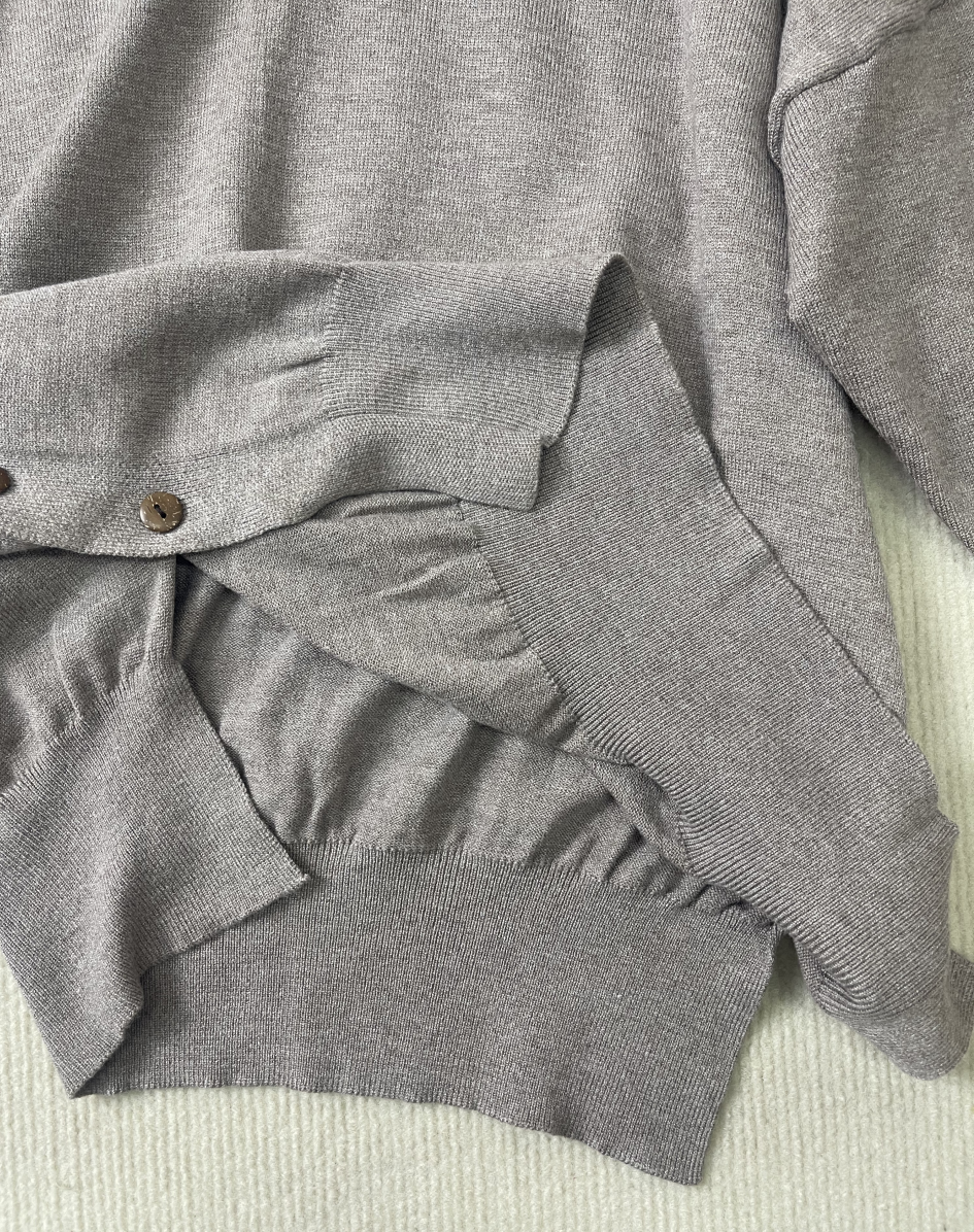 HerbstTrend® - Grey plain long-sleeved sweater