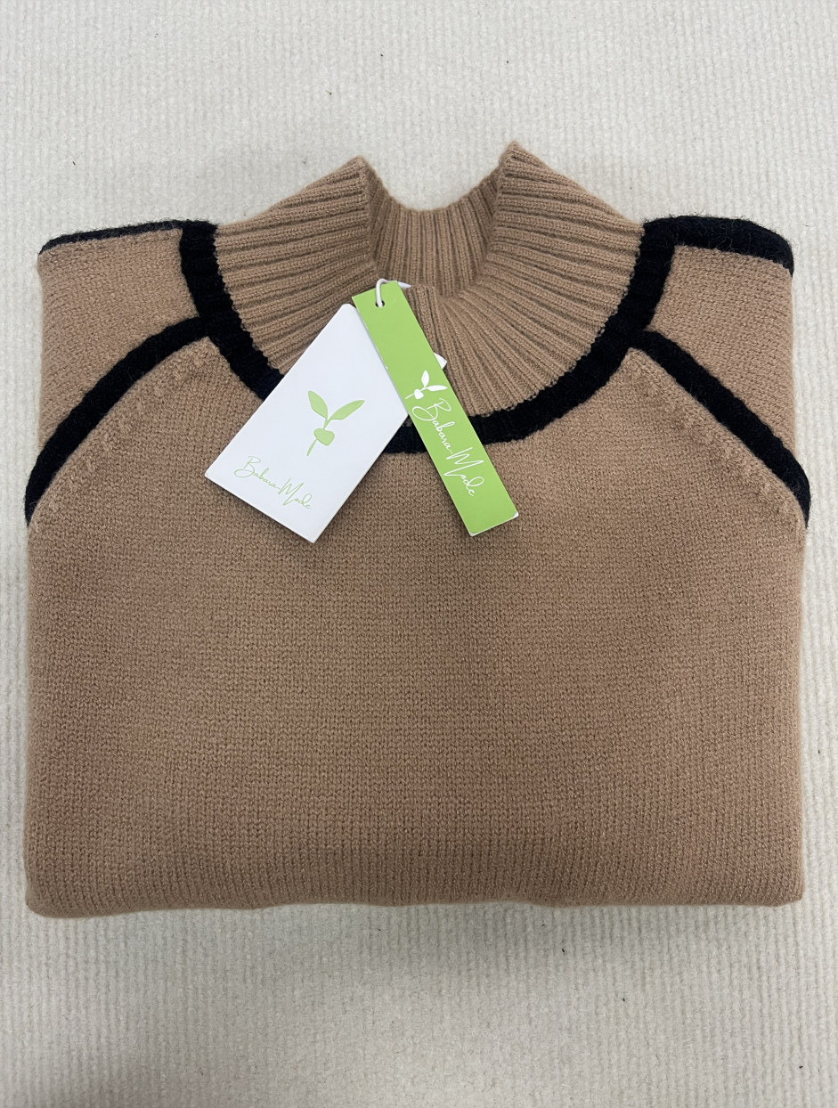 StrickSinn® - Coffee sweater with high neckline