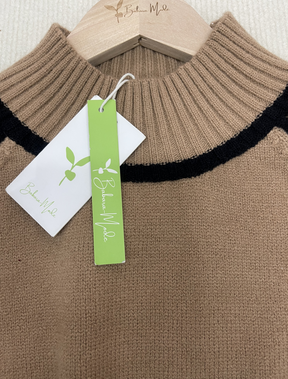 StrickSinn® - Coffee sweater with high neckline