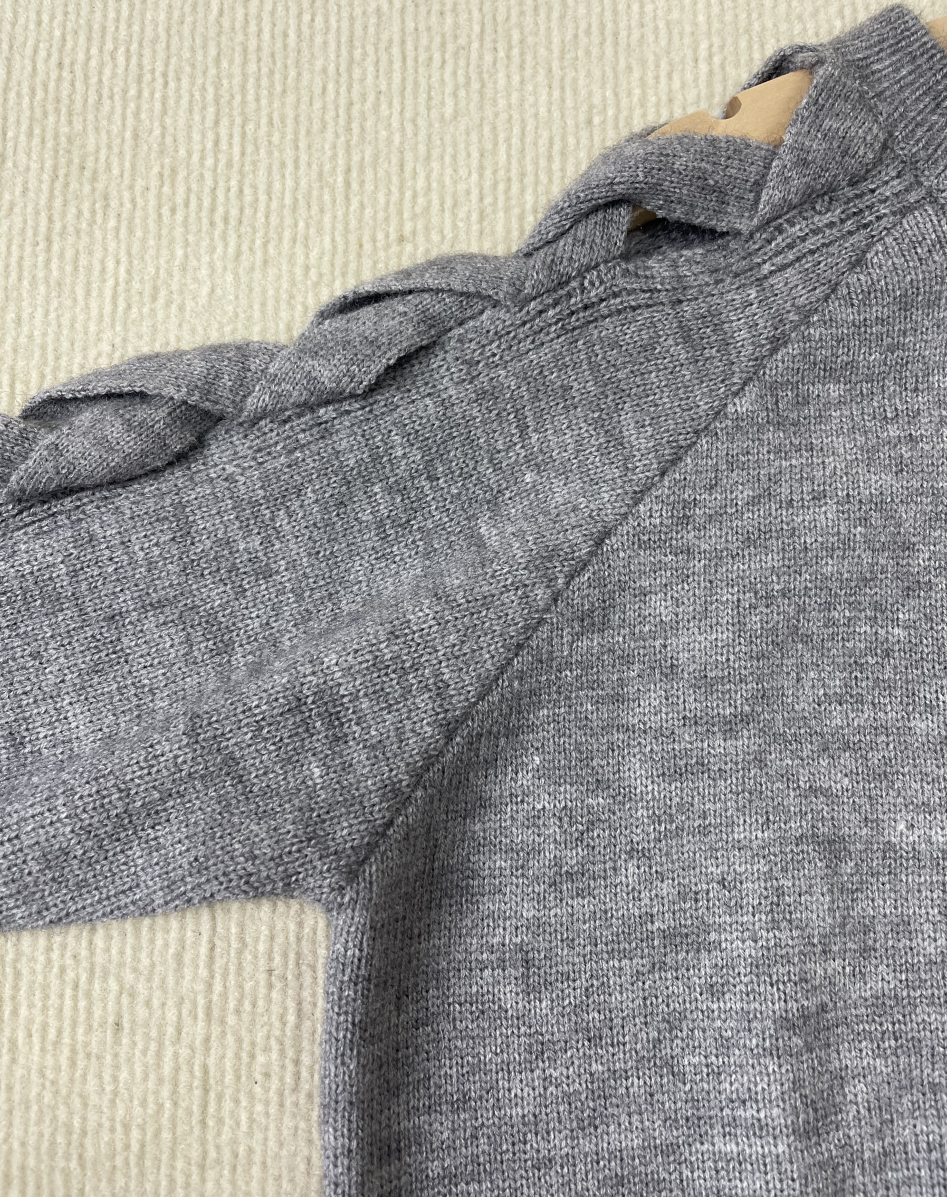 StrickSinn® - Grey plain long-sleeved sweater 