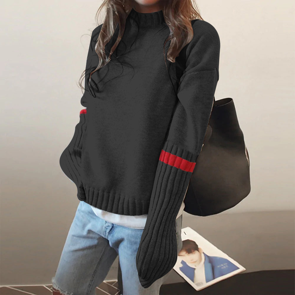 FallStil® - Comfortable round neck sweater with long sleeves