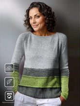 Monci® - Modern grey sweater with colour block