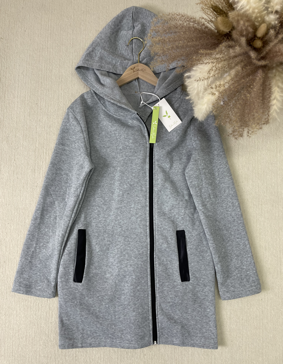 StrickSinn® - Comfortable grey long-sleeved hoodie outerwear