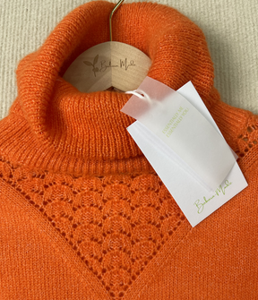 StrickSinn® - Orange plain turtleneck sweater