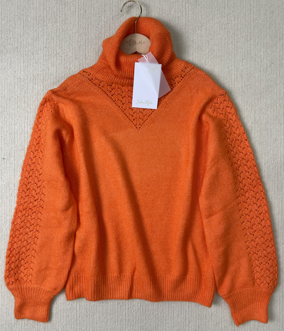 StrickSinn® - Orange plain turtleneck sweater