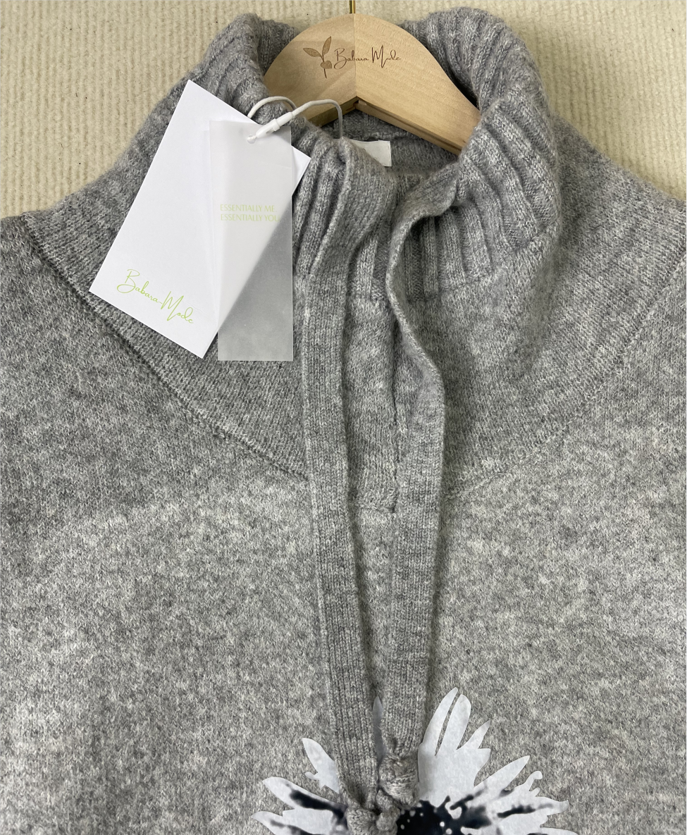 HerbstTrend® - Grey hoodie with floral print