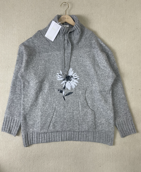 HerbstTrend® - Grey hoodie with floral print