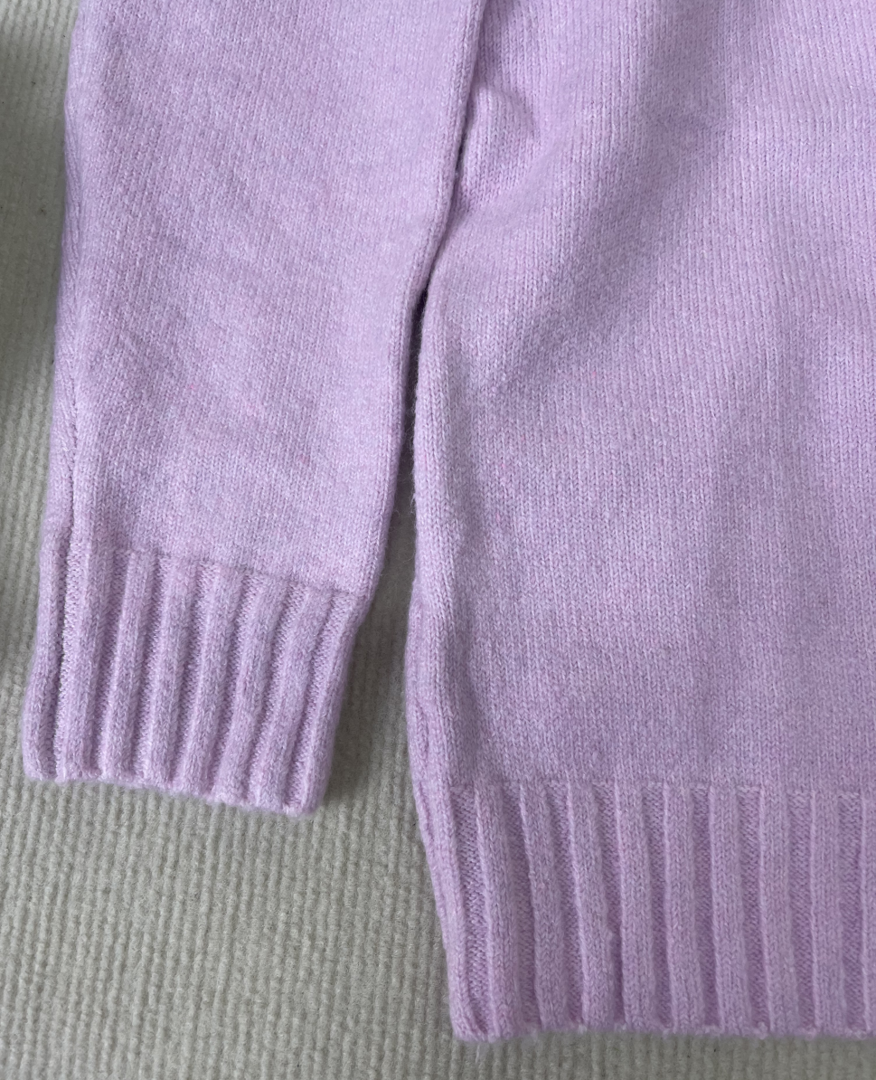 WinterTrend® - Pink plain sweater with long sleeves and round neck