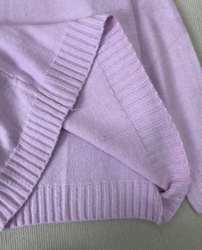 WinterTrend® - Pink plain sweater with long sleeves and round neck