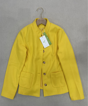 WinterTrend® - Yellow plain cardigan with long sleeves