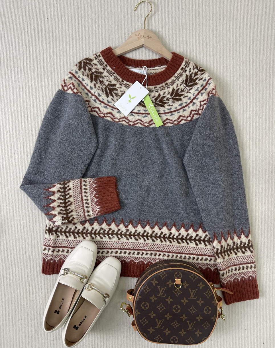 WinterTrend® - Long-sleeved sweater with stylish print