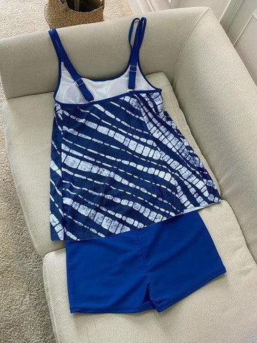 CabanaCouture® - Unique blue striped strappy swimwear