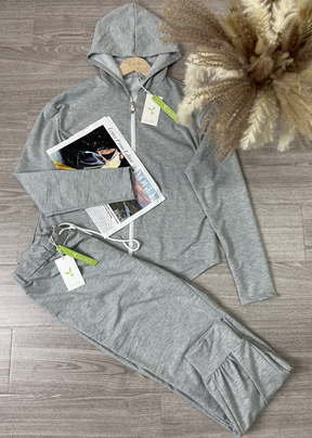 WinterTrend® - Grey plain hoodie lounge set