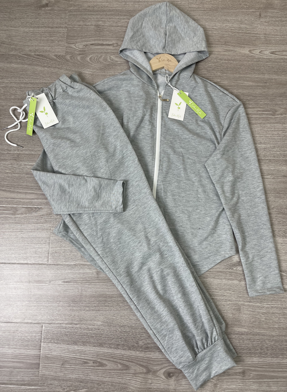 WinterTrend® - Grey plain hoodie lounge set