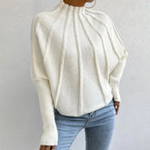 FallStil® - Cream white reverse seam dolman sleeve sweater