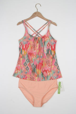 CabanaCouture® - Orange sleeveless swimwear with print