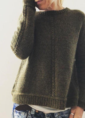 Naturlux® - Simple long-sleeved sweater with round neck