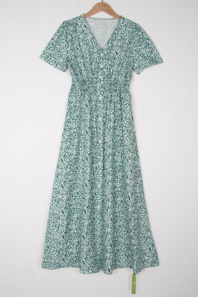 Flower Magic Green Midi Dress