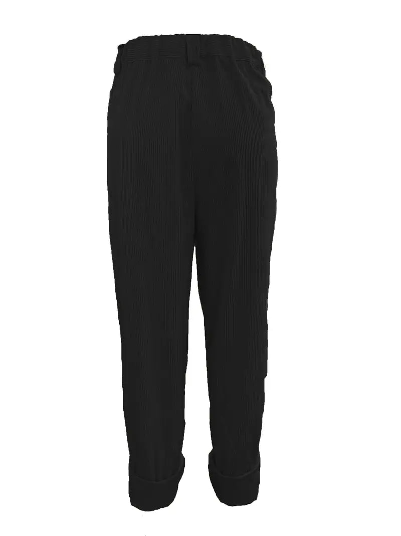 BioBlüte® - Black corduroy culotte comfort pants