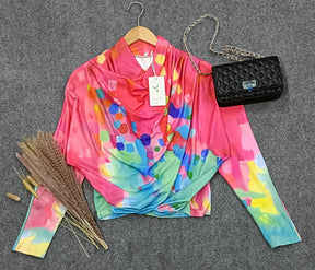 FallStil® - Colorful long sleeve boho shawl top