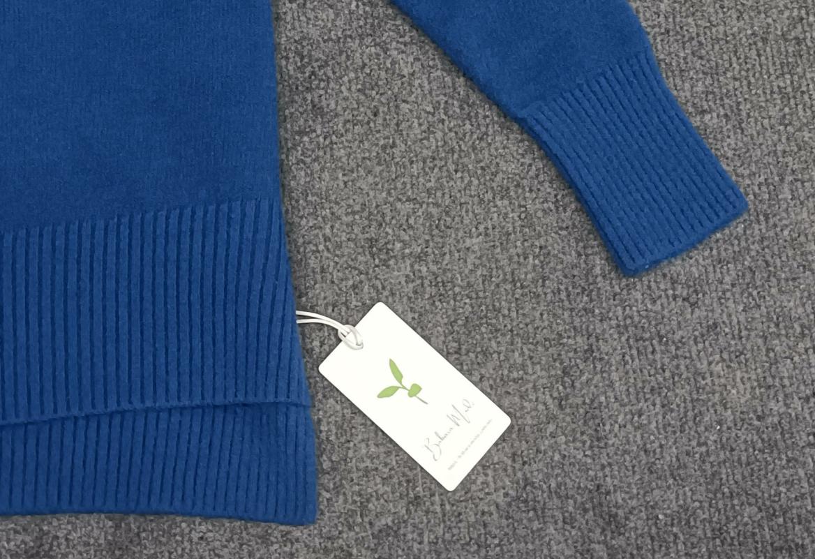 WinterStil® - Blue plain high neck sweater