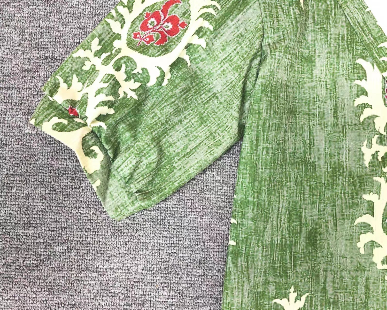 SpringStil® - Green boho blouse with deep V-neck