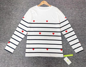 FallStil® - Long-sleeved top Heart Navy Stripe