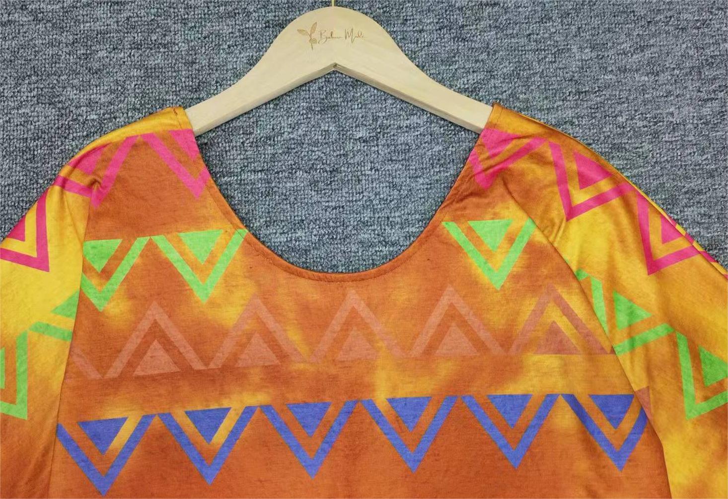 FallStil® - Colorful tunic top with Aztec print and half-length sleeves