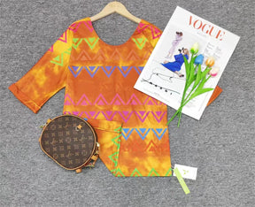 FallStil® - Colorful tunic top with Aztec print and half-length sleeves