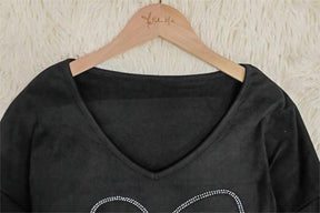 FallStil® - Bedazzle Heart Halo V-Neck Top