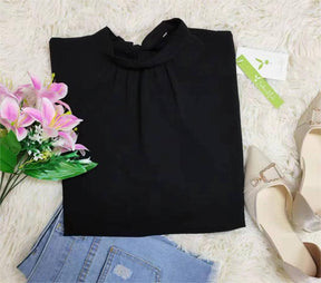 SpringStil® - Black short sleeve plain top