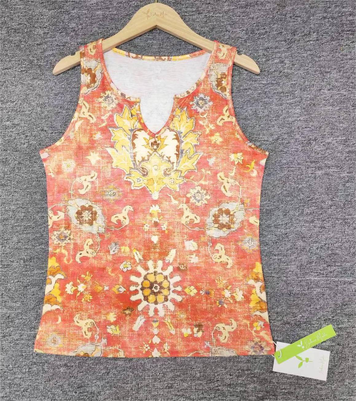 SpringStil® - Red sleeveless print top