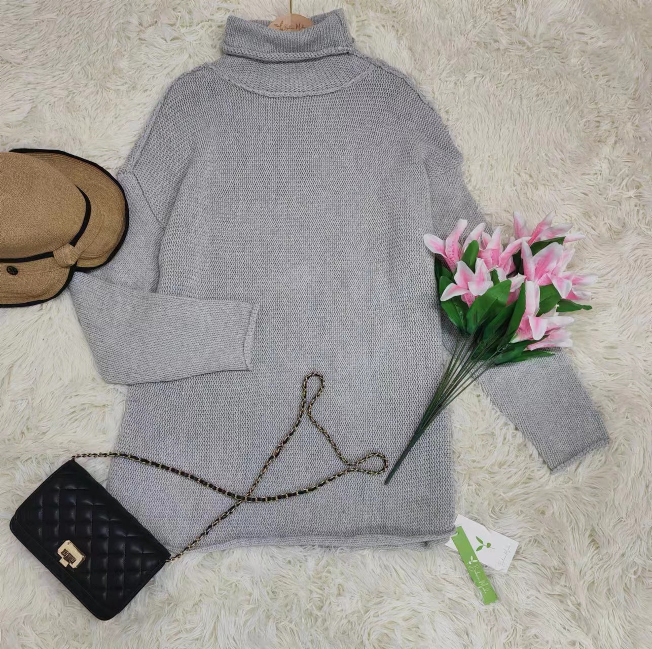 FallStil® - Grey open seam oversized sweater