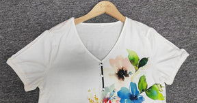 FallStil® - Romantic short-sleeved top with floral print