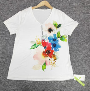 FallStil® - Romantic short-sleeved top with floral print